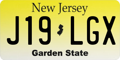 NJ license plate J19LGX