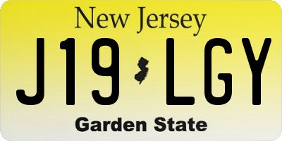 NJ license plate J19LGY