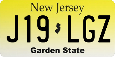 NJ license plate J19LGZ