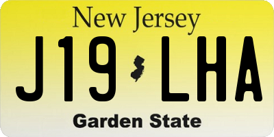NJ license plate J19LHA