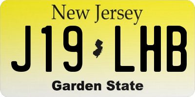 NJ license plate J19LHB