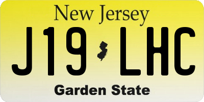 NJ license plate J19LHC