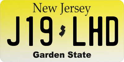 NJ license plate J19LHD