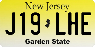 NJ license plate J19LHE