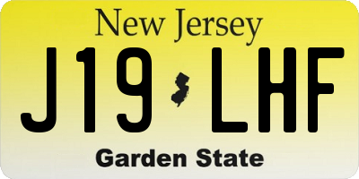 NJ license plate J19LHF