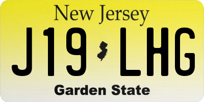 NJ license plate J19LHG