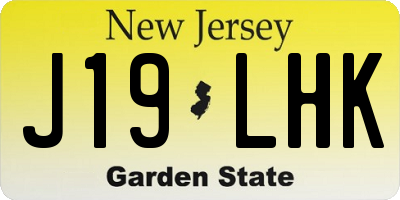 NJ license plate J19LHK