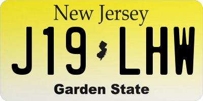 NJ license plate J19LHW