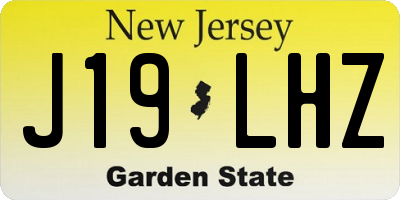 NJ license plate J19LHZ