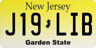 NJ license plate J19LIB