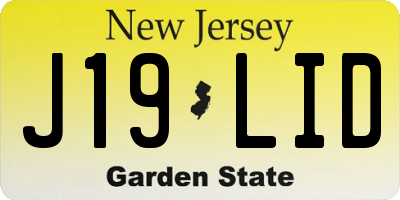 NJ license plate J19LID