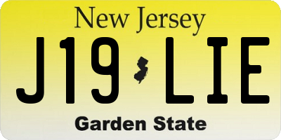 NJ license plate J19LIE