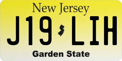 NJ license plate J19LIH