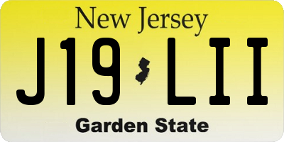NJ license plate J19LII