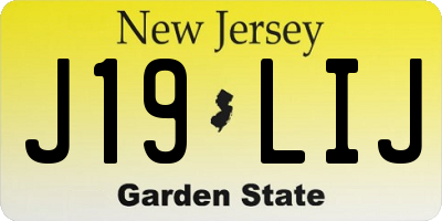 NJ license plate J19LIJ