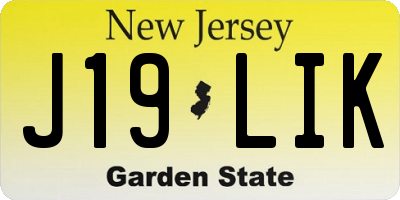 NJ license plate J19LIK