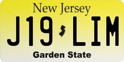 NJ license plate J19LIM