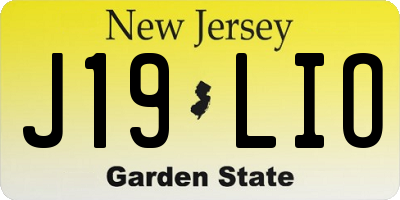 NJ license plate J19LIO