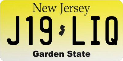 NJ license plate J19LIQ