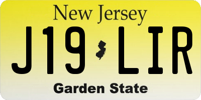 NJ license plate J19LIR