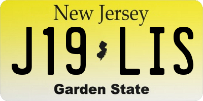 NJ license plate J19LIS