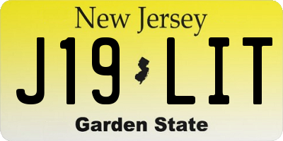 NJ license plate J19LIT