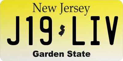 NJ license plate J19LIV