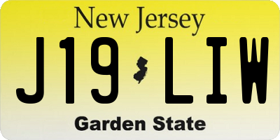 NJ license plate J19LIW