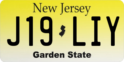 NJ license plate J19LIY