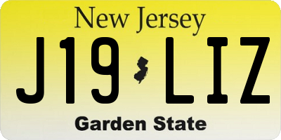 NJ license plate J19LIZ