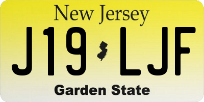 NJ license plate J19LJF