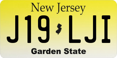 NJ license plate J19LJI