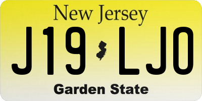 NJ license plate J19LJO