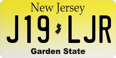 NJ license plate J19LJR