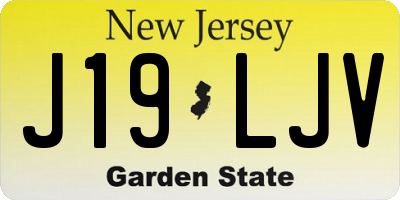 NJ license plate J19LJV