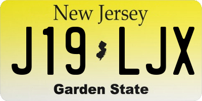 NJ license plate J19LJX
