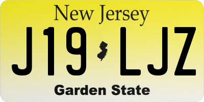 NJ license plate J19LJZ