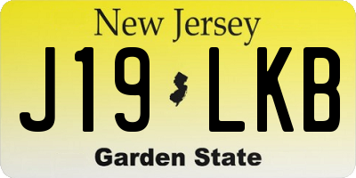 NJ license plate J19LKB