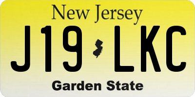 NJ license plate J19LKC
