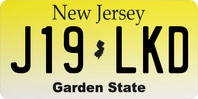 NJ license plate J19LKD