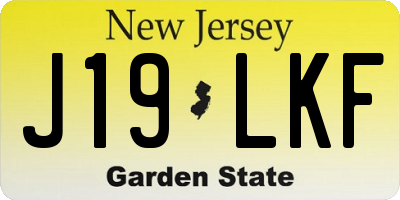 NJ license plate J19LKF