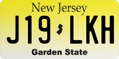 NJ license plate J19LKH