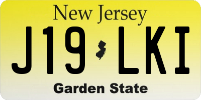 NJ license plate J19LKI