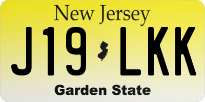 NJ license plate J19LKK
