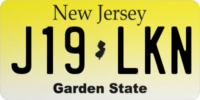 NJ license plate J19LKN