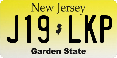 NJ license plate J19LKP