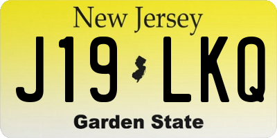 NJ license plate J19LKQ