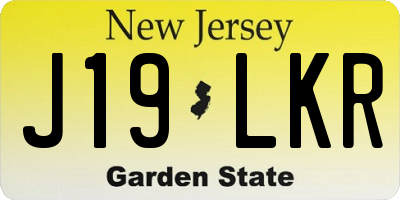 NJ license plate J19LKR