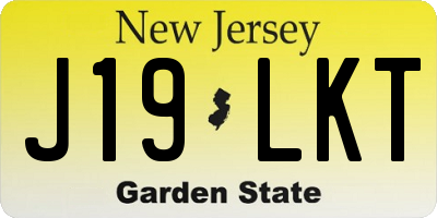 NJ license plate J19LKT