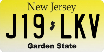 NJ license plate J19LKV